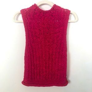 ANTHROPOLOGY Moth Hot Pink Crochet Sleeveless Top